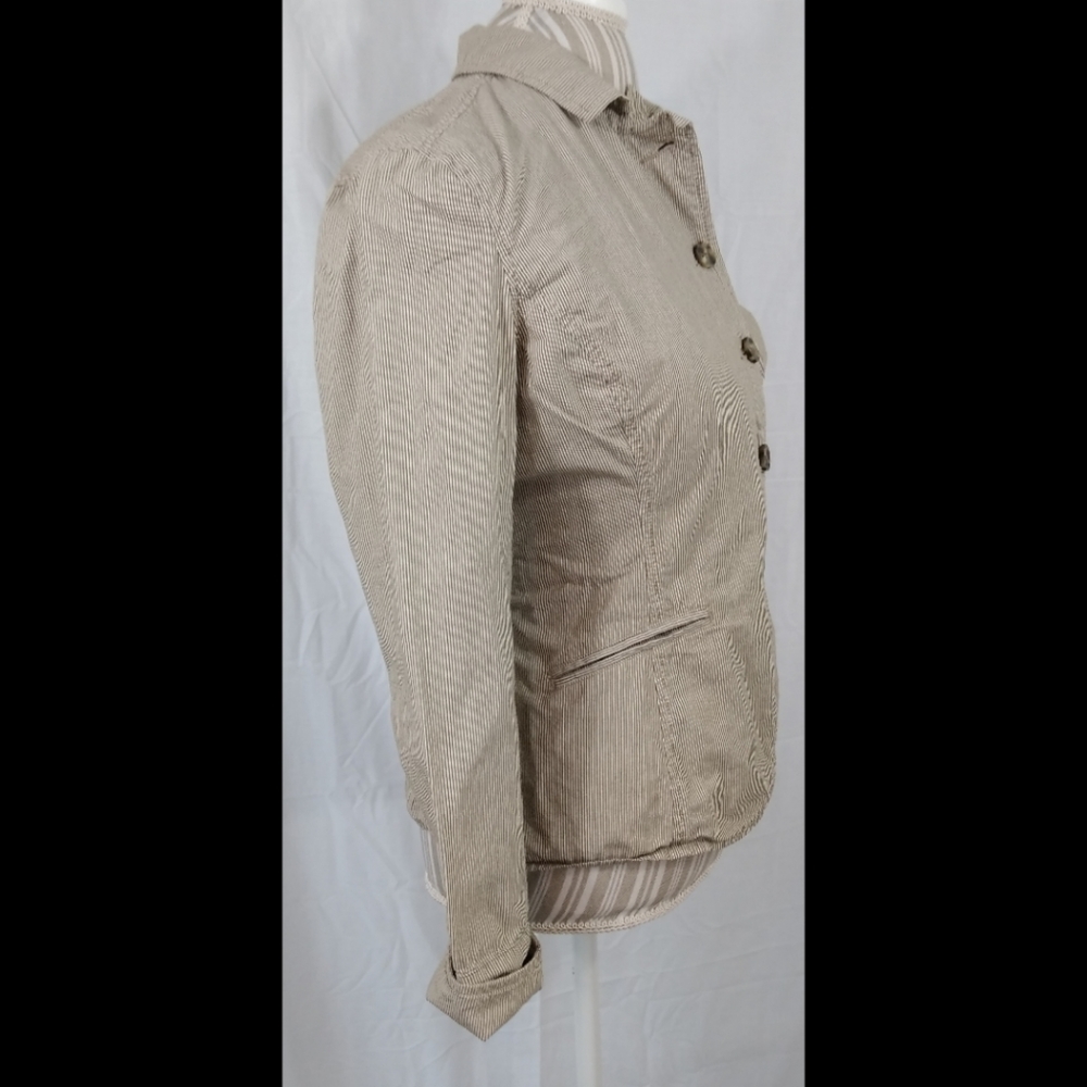 Converse Striped Button-Up Jacket Size Small - image 3